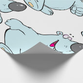 Funny Cartoon Polar Bär Niedlich Blauer Charakter Geschenkpapier