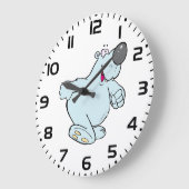 Funny Cartoon Polar Bär Niedlich Blauer Charakter Große Wanduhr (Winkel)