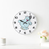 Funny Cartoon Polar Bär Niedlich Blauer Charakter Große Wanduhr