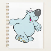 Funny Cartoon Polar Bär Niedlich Blauer Charakter Planer (Vorderseite)