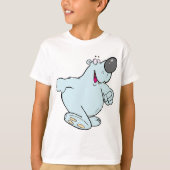 Funny Cartoon Polar Bär Niedlich Blauer Charakter T-Shirt (Vorderseite)