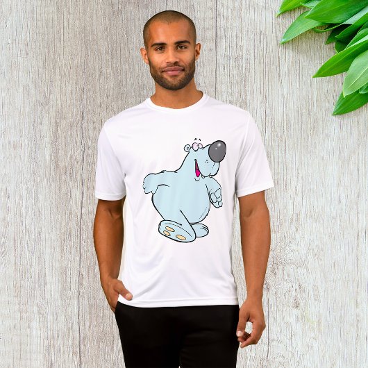 Funny Cartoon Polar Bär Niedlich Blauer Charakter T-Shirt