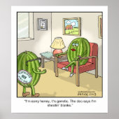 Funny Cartoon Poster Seedless Watermelon (Vorne)