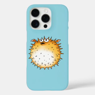 Funny Cartoon Puffer Fish Design iPhone 16 Pro Hülle