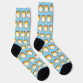 Funny Cartoon Puffer Fish Design Socken (Rechts)