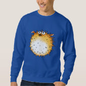 Funny Cartoon Puffer Fish Design Sweatshirt (Vorderseite)