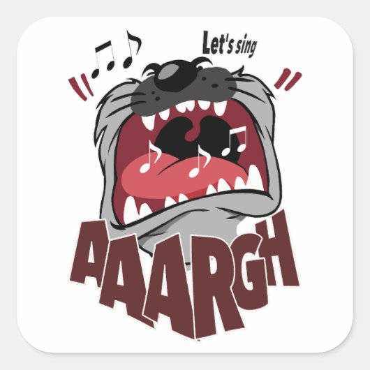 Funny Cartoon Quadratischer Aufkleber (Vorderseite)