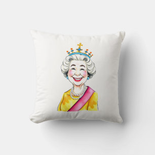Funny Cartoon Queen Elizabeth II. Kissen