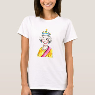 Funny Cartoon Queen Elizabeth II. T-Shirt