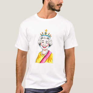 Funny Cartoon Queen Elizabeth II. T-Shirt