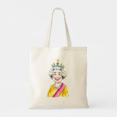 Funny Cartoon Queen Elizabeth II. Tragetasche (Rückseite)