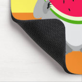 Funny Cartoon Raccoon Eating Watermelone Mousepad (Ecke)