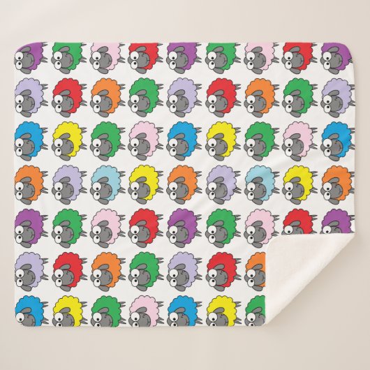 Funny Cartoon Rainbow Sheep Sherpadecke (Vorderseite (Horizontal))