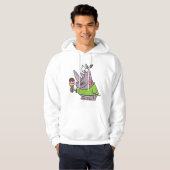 Funny Cartoon Rhino Eating Ice Süße Tier Hoodie (Vorne ganz)