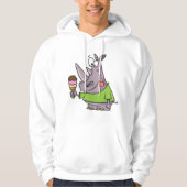 Funny Cartoon Rhino Eating Ice Süße Tier Hoodie (Vorderseite)