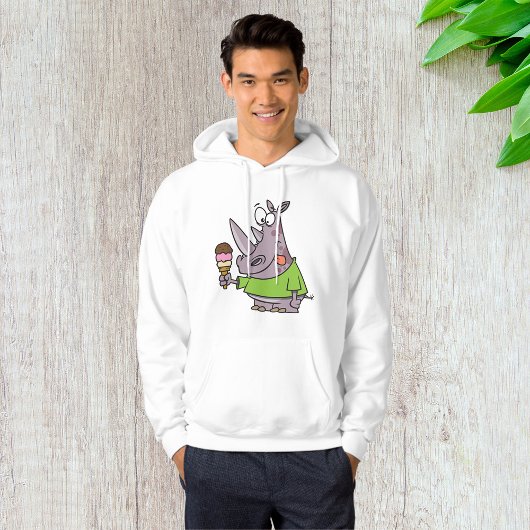 Funny Cartoon Rhino Eating Ice Süße Tier Hoodie