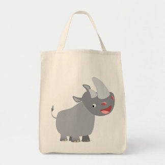 Funny Cartoon Rhino Grotto America Tragetasche