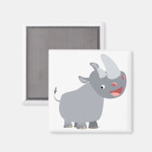 Funny Cartoon Rhino Magnet (Vorderseite/Rückseite)