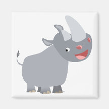 Funny Cartoon Rhino Magnet