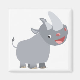 Funny Cartoon Rhino Magnet