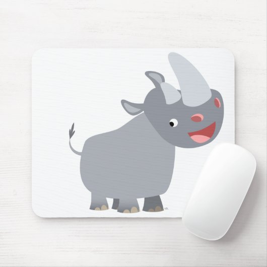 Funny Cartoon Rhino Mousepad (Mit Mouse)