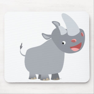 Funny Cartoon Rhino Mousepad