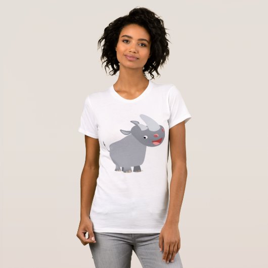 Funny Cartoon Rhino Women T - Shirt (Vorne ganz)