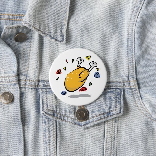 Funny Cartoon Roast Chicken Falling Button (Beispiel)