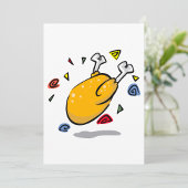 Funny Cartoon Roast Chicken Falling Einladung