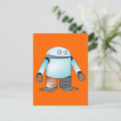 Funny Cartoon Robot Postkarte (Stehend Vorderseite)