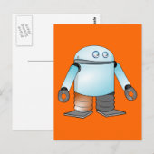 Funny Cartoon Robot Postkarte (Vorne/Hinten)