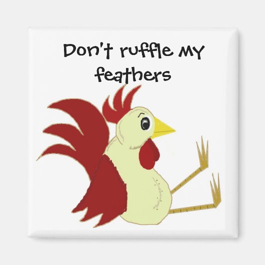 Funny Cartoon Rooster Magnet (Vorne)