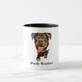 Funny Cartoon Rottweiler Dog Tasse (Zentrum)