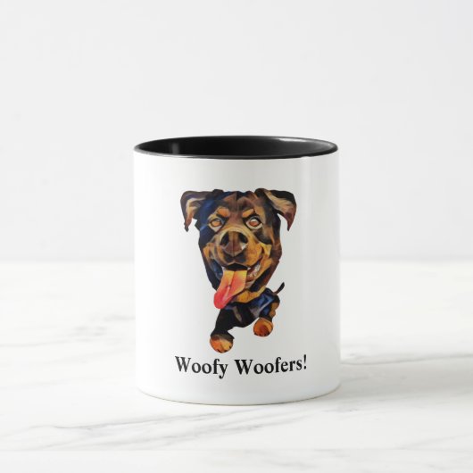 Funny Cartoon Rottweiler Dog Tasse (Zentrum)