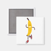 Funny Cartoon Running Banana Magnet (Vorderseite/Rückseite)