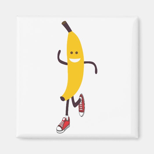 Funny Cartoon Running Banana Magnet (Vorne)