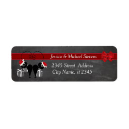 Funny Cartoon Santa Cat Pärchenchalkboard