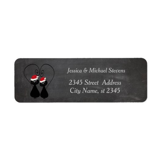 Funny Cartoon Santa Cat Pärchenchalkboard (Vorne)