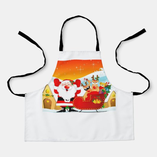 Funny Cartoon Santa Claus Schürze (Vorderseite)
