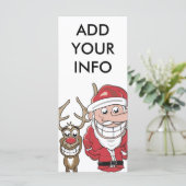 Funny Cartoon Santa und Rudolph (Stehend Vorderseite)