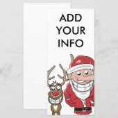 Funny Cartoon Santa und Rudolph (Vorne/Hinten)
