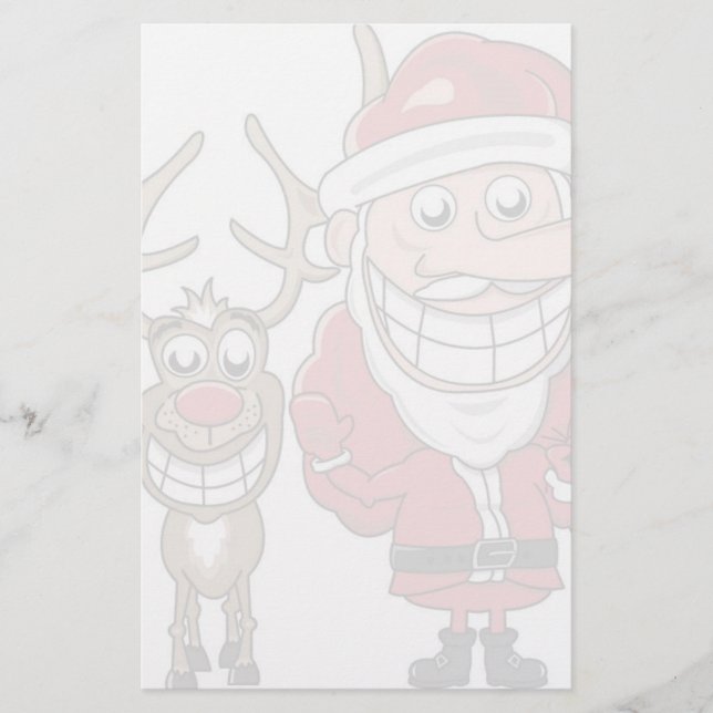 Funny Cartoon Santa und Rudolph (Vorderseite)