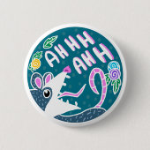 Funny Cartoon schreiend Possum Button (Vorderseite)