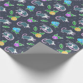 Funny Cartoon schreiend Possummen & Blume Geschenkpapier (Ecke)