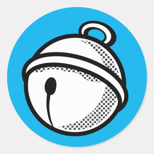 Funny Cartoon Schwarz-weiß Cat Bell Pop Runder Aufkleber (Vorderseite)