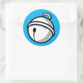 Funny Cartoon Schwarz-weiß Cat Bell Pop Runder Aufkleber (Tasche)