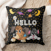 Funny Cartoon Schwarzes Universum Kinder Kinderzim Kissen (Decke)