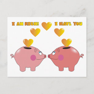 Funny Cartoon Schweine in Liebe Valentine Postkart Feiertagspostkarte