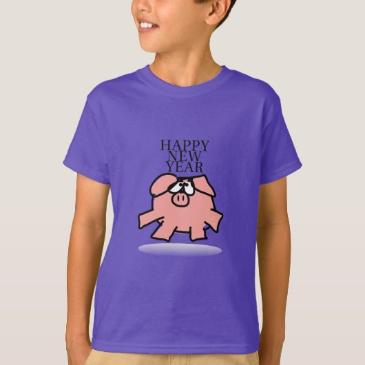 Funny Cartoon Schweinejahr 2019 Kinder T-Shirt (Vorderseite)