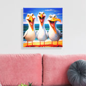 Funny Cartoon Seagull Art Leinwanddruck (Insitu (Wohnzimmer))